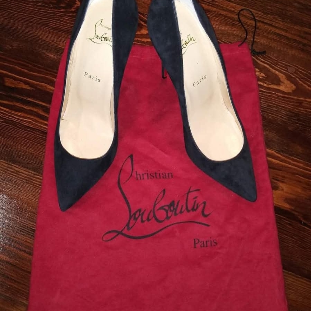 Christian Louboutin Black Suede Heels